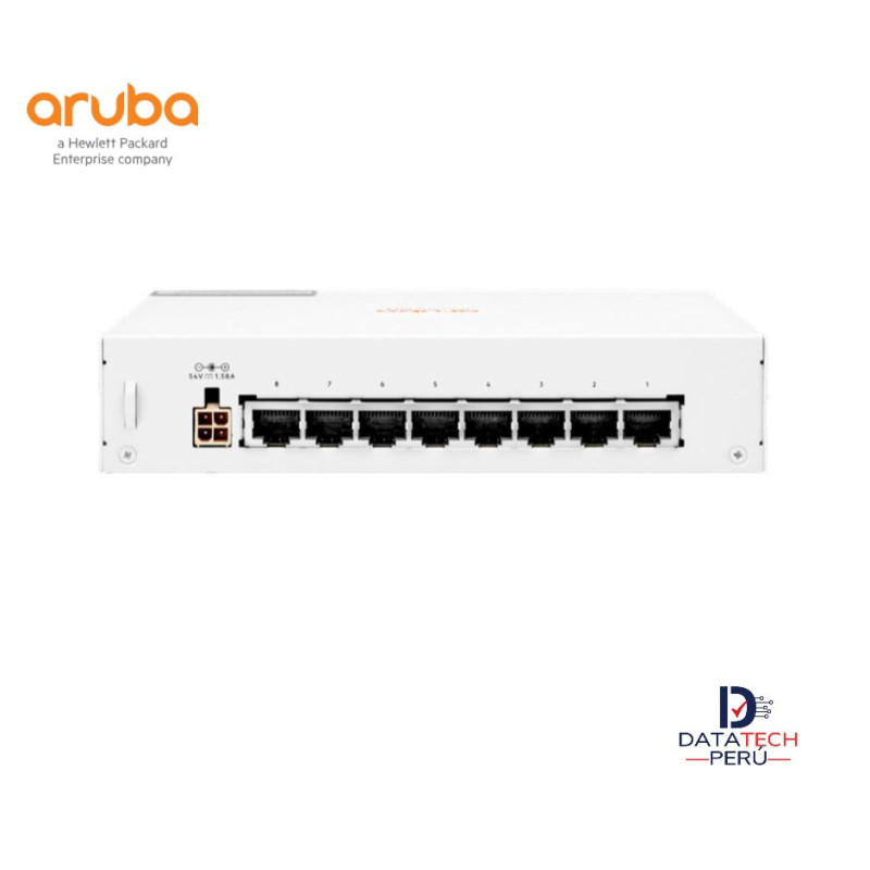 Switch 1430 de 8 puertos Gb 10/100/1000 Class 4 puertos PoE HPE ARUBA R8R46A Switch 1430 de 8 puertos Gb 10/100/1000 Class 4 puertos PoE HPE ARUBA R8R46A