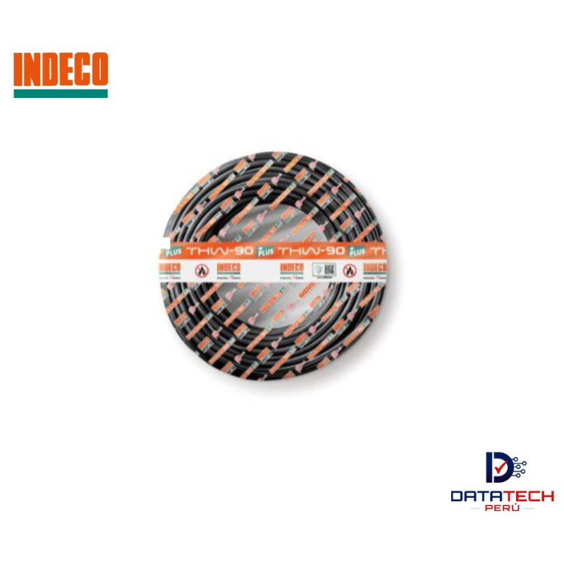 Cable eléctrico THW-90 Plus 12AWG 450/750V rollo por 100m Color Negro INDECO