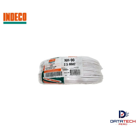 Cable eléctrico NH-90 2.5mm2 450/750V rollo por 100m Color Blanco INDECO