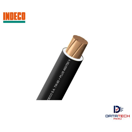 Cable eléctrico TW-80 Plus 10AWG 450/750V rollo por 100m Color Negro INDECO