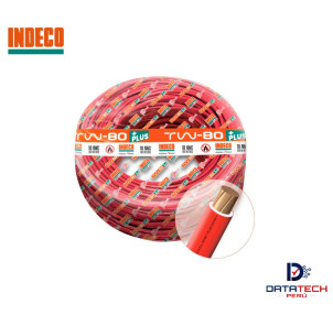 Cable eléctrico TW-80 Plus 10AWG 450/750V rollo por 100m Color Rojo INDECO