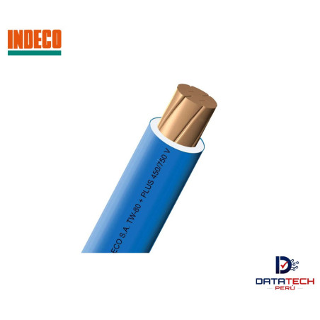 Cable eléctrico TW-80 Plus 10AWG 450/750V rollo por 100m Color Azul INDECO