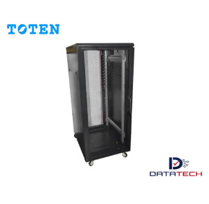 Gabinete de Piso puerta de vidrio de 18RU Alt. 90m Ancho 60cm Prof. 80cm G4.6818.7801 TOTEN