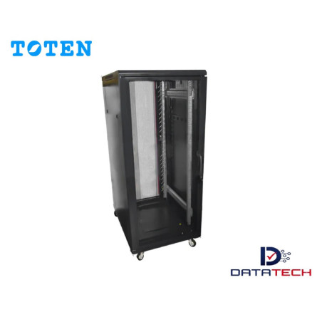 Gabinete de Piso puerta de vidrio de 27RU Alt. 1.40m Ancho 60cm Prof. 80cm G4.6827.7801 TOTEN