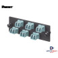 Panel modular de 6 acopladores multimodo OM3/OM4 LC-LC Dúplex color Aqua FAP6WAQDLCZ Panduit