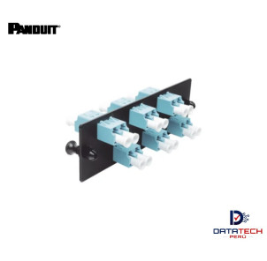 Panel modular de 6 acopladores multimodo OM3/OM4 LC-LC Dúplex color Aqua FAP6WAQDLCZ Panduit