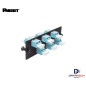 Panel modular de 6 acopladores multimodo OM3/OM4 LC-LC Dúplex color Aqua FAP6WAQDLCZ Panduit