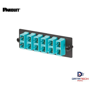 Panel modular de 6 acopladores multimodo OM3/OM4 SC-SC Dúplex color Aqua FAP6WAQDSCZ Panduit