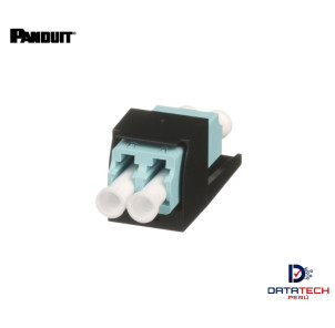 Acoplador de fibra Óptica dúplex Multimodo LC-LC Mini-Com OM3/OM4 Color Aqua CMDSAQLCZBL PANDUIT