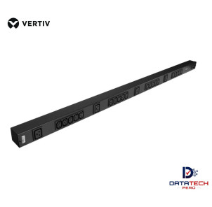 PDU estándar básico 16A 230V 3,6kW vertical (20) IEC C13 (4) IEC C19, C20 Color Negro VERTIV VP7552
