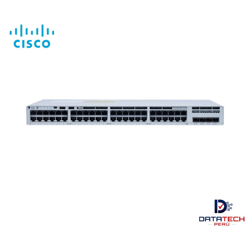 Switch Cisco Catalyst 9200L 48 puertos 1G PoE+ y 4 x 10G. CISCO C9200L-48P-4X-E