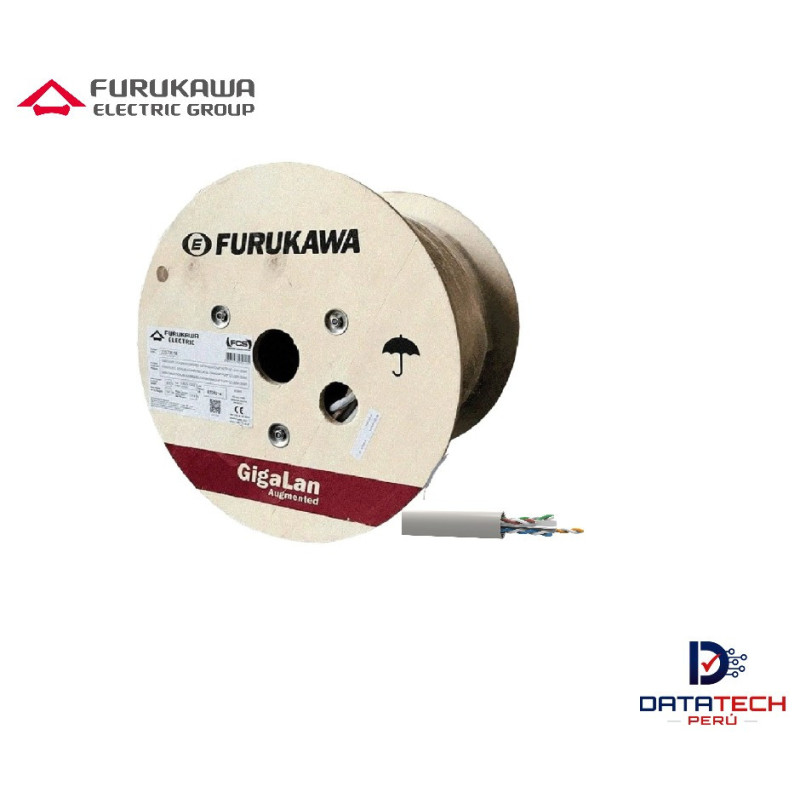 Cable de red U/UTP categoría 6A 23AWG LSZH-3 Color Gris rollo de 305m FURKAWA 23500031