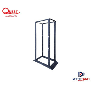 Rack de Piso 45-RU, 4 columnas, regulables. Color Negro QUEST RP-4623