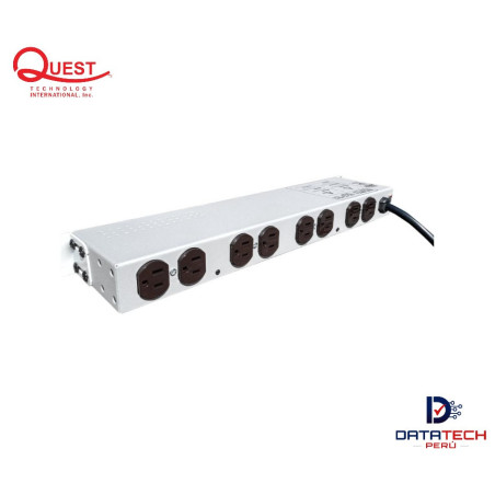 Multitoma horizontal eléctrica de 10 tomas NEMA5-15R, 125V/250V-15A QUEST MH-4713-G