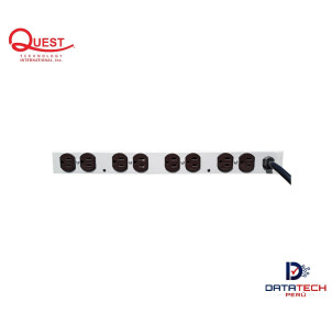 Multitoma horizontal eléctrica de 10 tomas NEMA5-15R, 125V/250V-15A QUEST MH-4713-G
