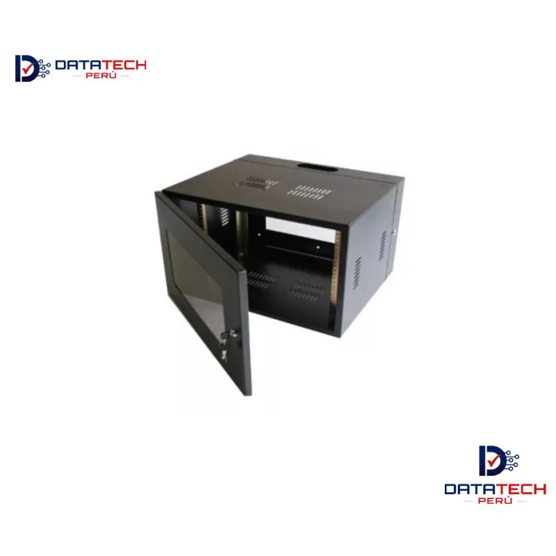 Gabinete de pared pivotable de 6RU Alto 30cm x Ancho 60cm x Prof. 51cm Negro DATATECHPERU GB-6U6051