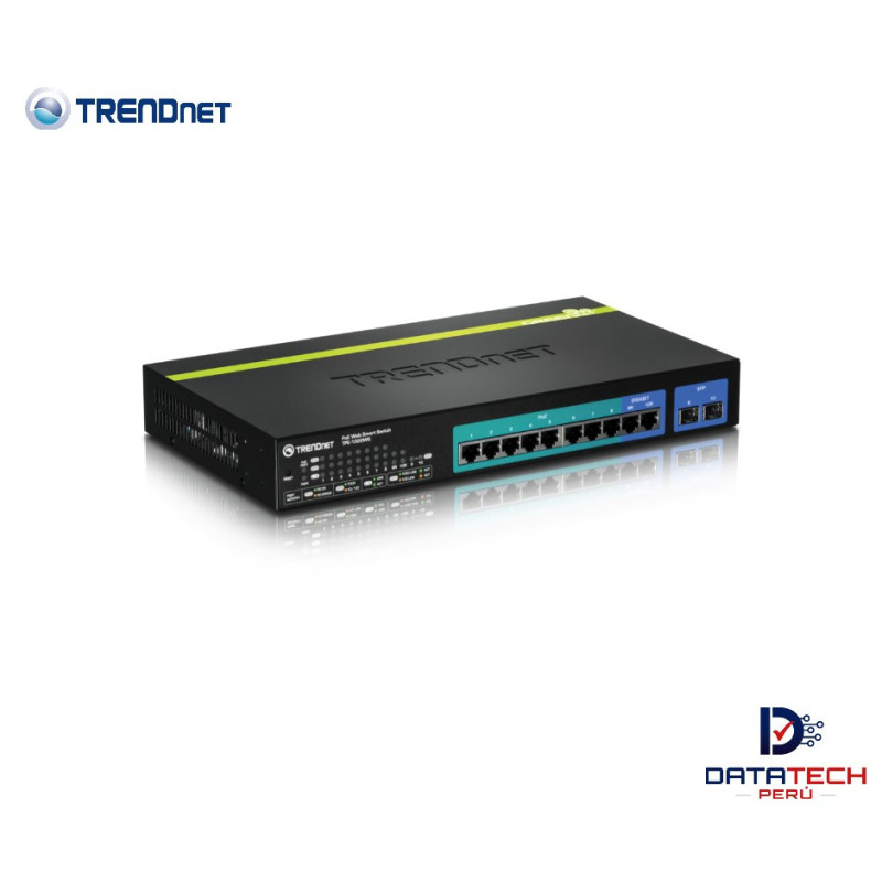 Switch de 10 puertos con 2 ranuras SFP 8 PoE+ 2 SFP 75W Gigabit Web smart PoE TRENDNET TPE-1020WS