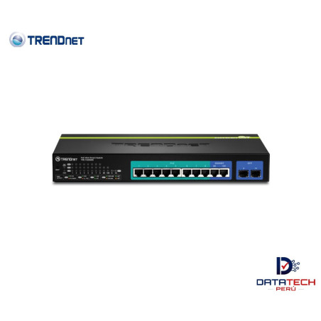 Switch de 10 puertos con 2 ranuras SFP 8 PoE+ 2 SFP 75W Gigabit Web smart PoE TRENDNET TPE-1020WS