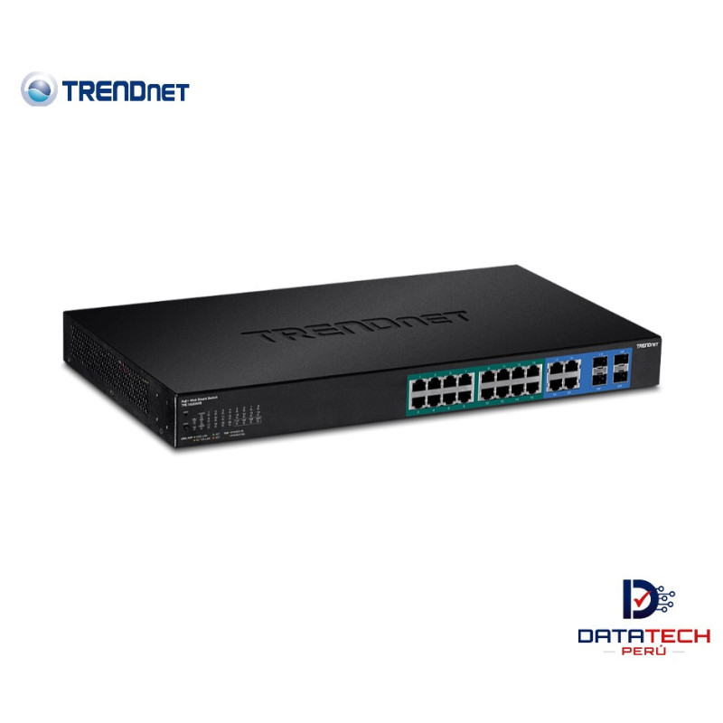 Switch de 20 puertos + 2 ranuras SFP compartidas Gigabit Web Inteligente POE+ 185W TRENDNET TPE-1620WS