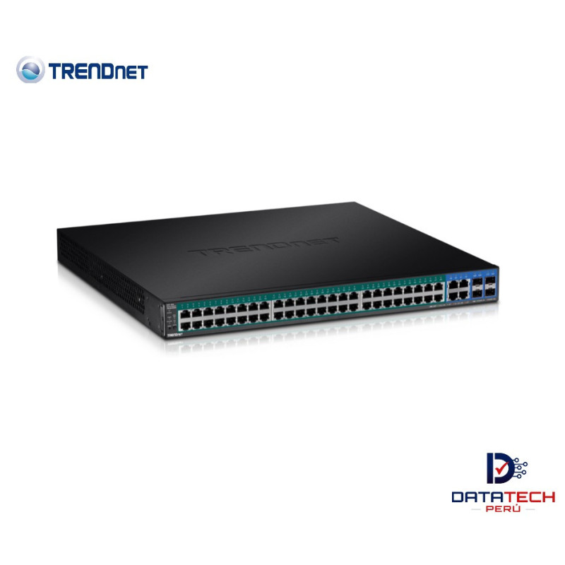 Switch de 52 puertos con 4 ranuras SFP Gigabit Web Inteligente PoE+ 370W TRENDNET TPE-5240WS