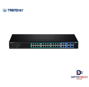 Switch de 28 puertos con 4 ranuras SFP Gigabit Web Inteligente PoE+ 370W TRENDNET TPE-5028WS