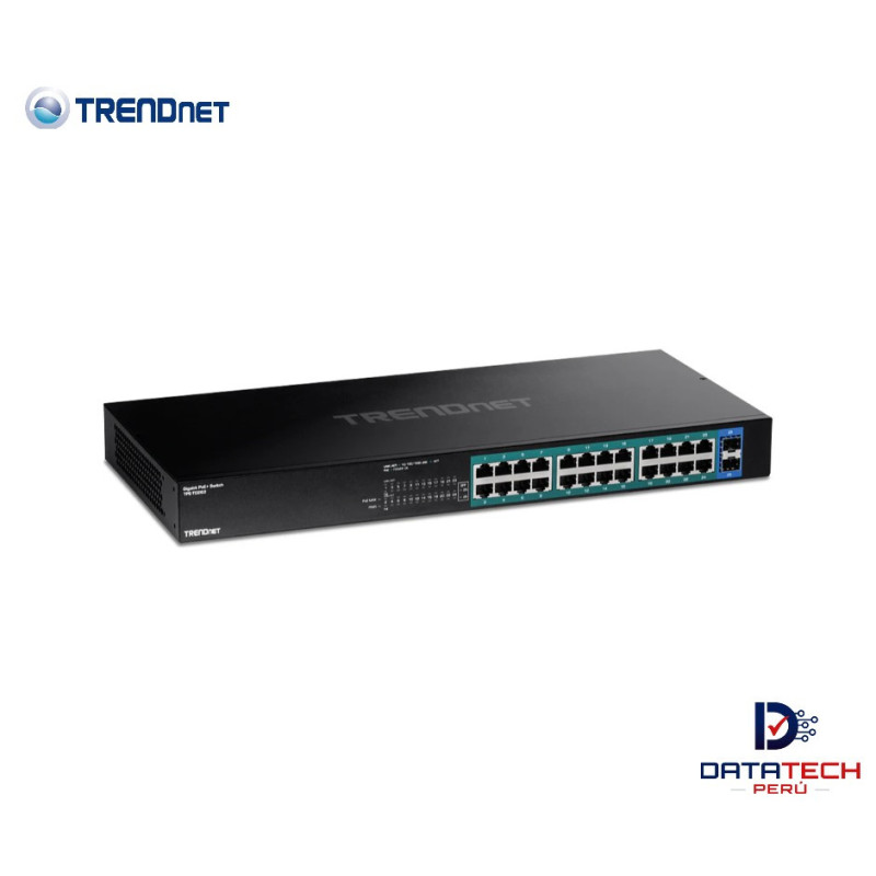 Switch Gigabit PoE+ de 24 puertos mas 2 SFP 380W TRENDNET TPE-TG262