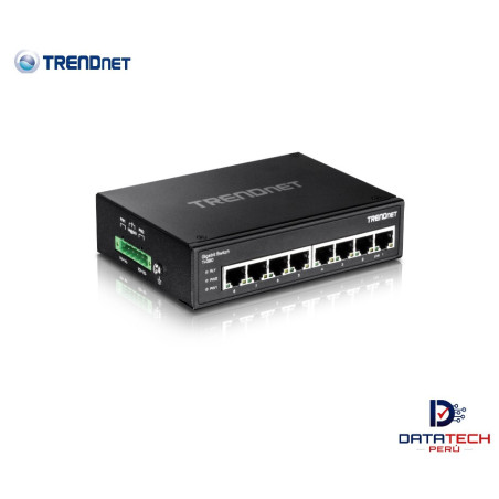 Switch de riel DIN Gigabit industrial de 8 puertos conmutación de 16Gbps TRENDNET TI-G80