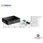 Switch de riel DIN Gigabit industrial de 8 puertos PoE+ conmutación de 16Gbps TRENDNET TI-PG80