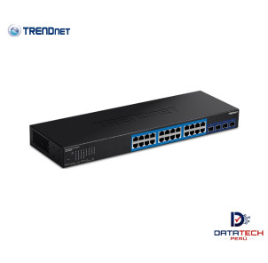 Switch Web Smart de 28 puertos con 24 puertos Gigabit y 4 ranuras SFP+ 10G TRENDNET TEG-30284