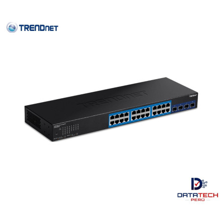 Switch Web Smart de 28 puertos con 24 puertos Gigabit y 4 ranuras SFP+ 10G TRENDNET TEG-30284