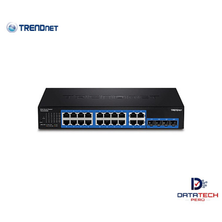 Switch de 20 puertos Web Smart Gigabit 4 puertos Gigabit compartidos (RJ-45/SFP) TRENDNET TEG-204WS