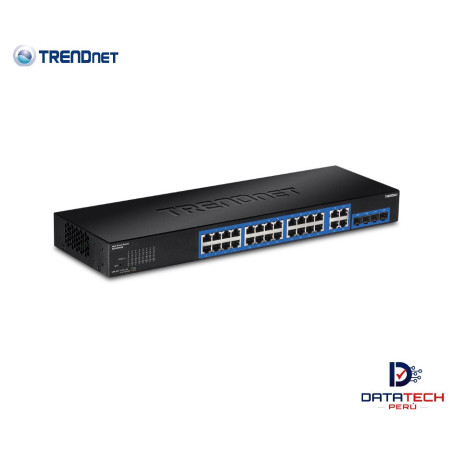 Switch de 28 puertos Web Smart Gigabit 4 puertos Gigabit compartidos (RJ-45/SFP) TRENDNET TEG-284WS