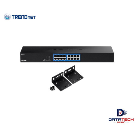 Switch de 16 puertos Gigabit GREENnet metálica Capacidad de forwarding 32Gbps TRENDNET TEG-S17
