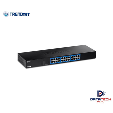 Switch de 24 puertos Gigabit GREENnet metálica Capacidad de forwarding 48Gbps TRENDNET TEG-S25