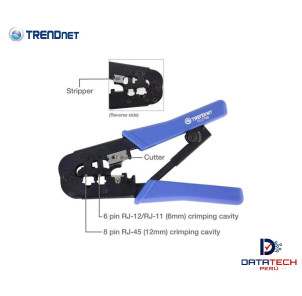 Herramienta crimpeadora, cortar y pela RJ-11/RJ-45 TRENDNET TC-CT68