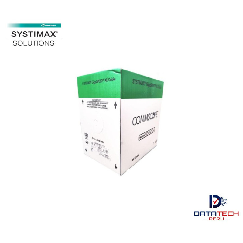 Cable de red UTP cat 6 LSZH color Blanco GIGASPEED XL 23AWG ETL rollo de 305m SYSTIMAX 760164012