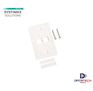 Face plate de 2 puertos Iconeable blanco vertical SYSTIMAX 108168469