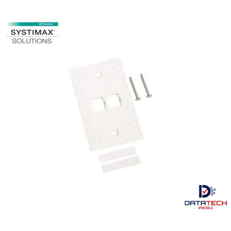 Face plate de 2 puertos Iconeable blanco vertical SYSTIMAX 108168469