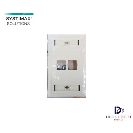 Face plate de 2 puertos Iconeable blanco vertical SYSTIMAX 108168469