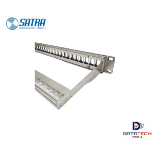 0103022400 | Patch Panel Categoría 6A Blindado vacio color negro 24 puertos-Satra