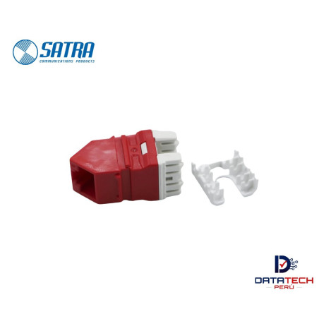 0102070005 | Jack modular RJ45 Angular Categoría 6 color rojo-Satra