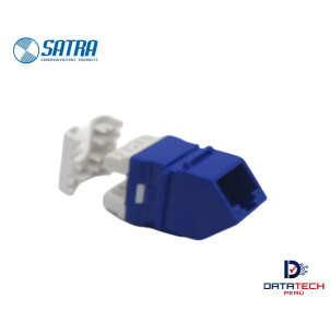 0102070004 | Jack modular RJ45 Angular Categoría 6 color azul-Satra