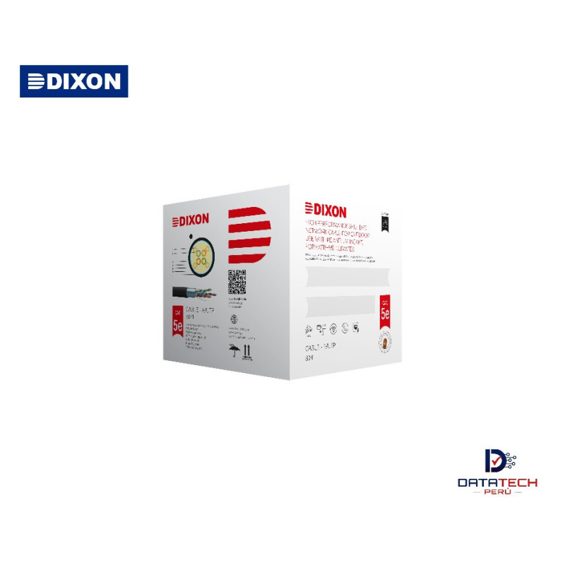 Cable de red F/UTP Cat. 5e 4Px24 AWG 305m Para Uso Exterior negro 8041 Dixon Cable de red F/UTP Cat. 5e 4Px24 AWG 305m Para Uso Exterior negro 8041 Dixon