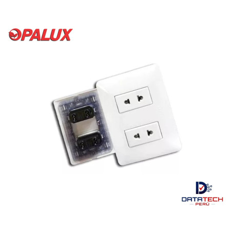 Tomacorriente doble de 2P universal para empotrar 15A 120-250VAC BM1202TR Opalux