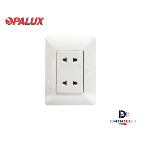 Tomacorriente doble 1 dado de 2P universal para empotrar 15A 120-250VAC BM1204TR Opalux