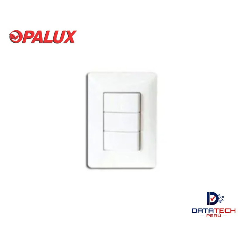 Interruptor doble conmutación unipolar de 10A 120-250VAC para empotrar blanco BM1301 Opalux