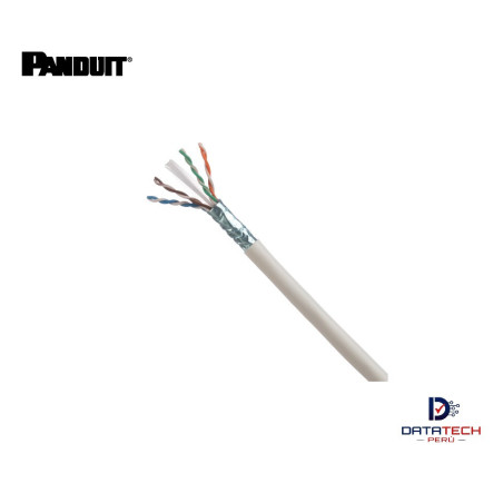 Cable de red F/UTP cat 6A LSZH Blanco blindado LSZH-3 23AWG rollo de 305m  Panduit PFZ6X04WH-CEG