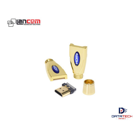 Conector HDMI Para Soldar Macho Cabezal Metalico Color Dorado LANCOM ZZ-HDMI PLUG GOLD