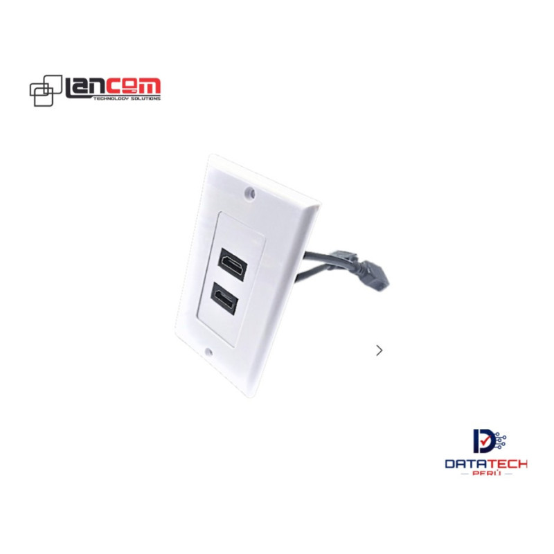 Face Plate De 2 Puertos HDMI Ultra HD 4K 60HZ LANCOM ZZ-YKZ-HM2CB