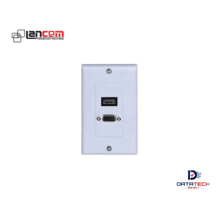 Face Plate De 1 Puerto HDMI 2.0 Ultra HD 4K 60HZ 1 Puerto VGA 15 Pines LANCOM ZZ-YKZ-HMVA